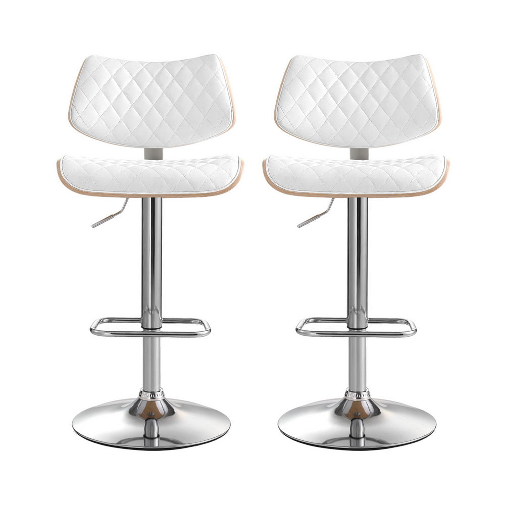 Nico Leather Dining Chair Adjustable (Set of 2) White
