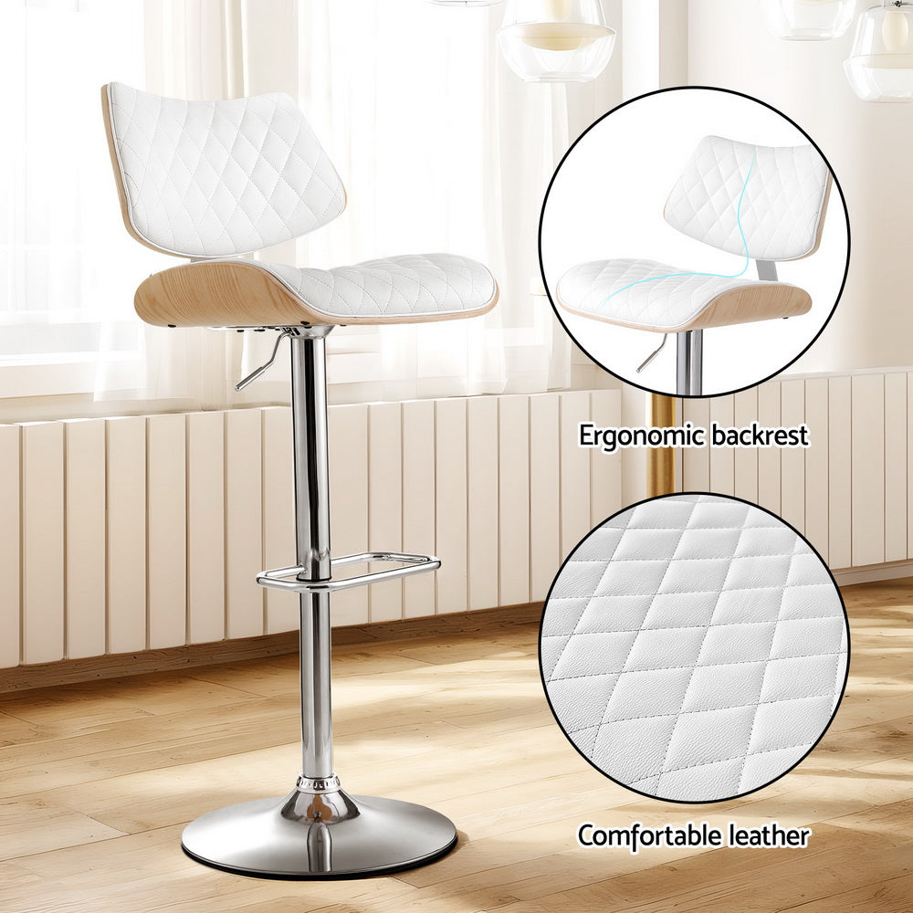 Nico Leather Dining Chair Adjustable (Set of 2) White