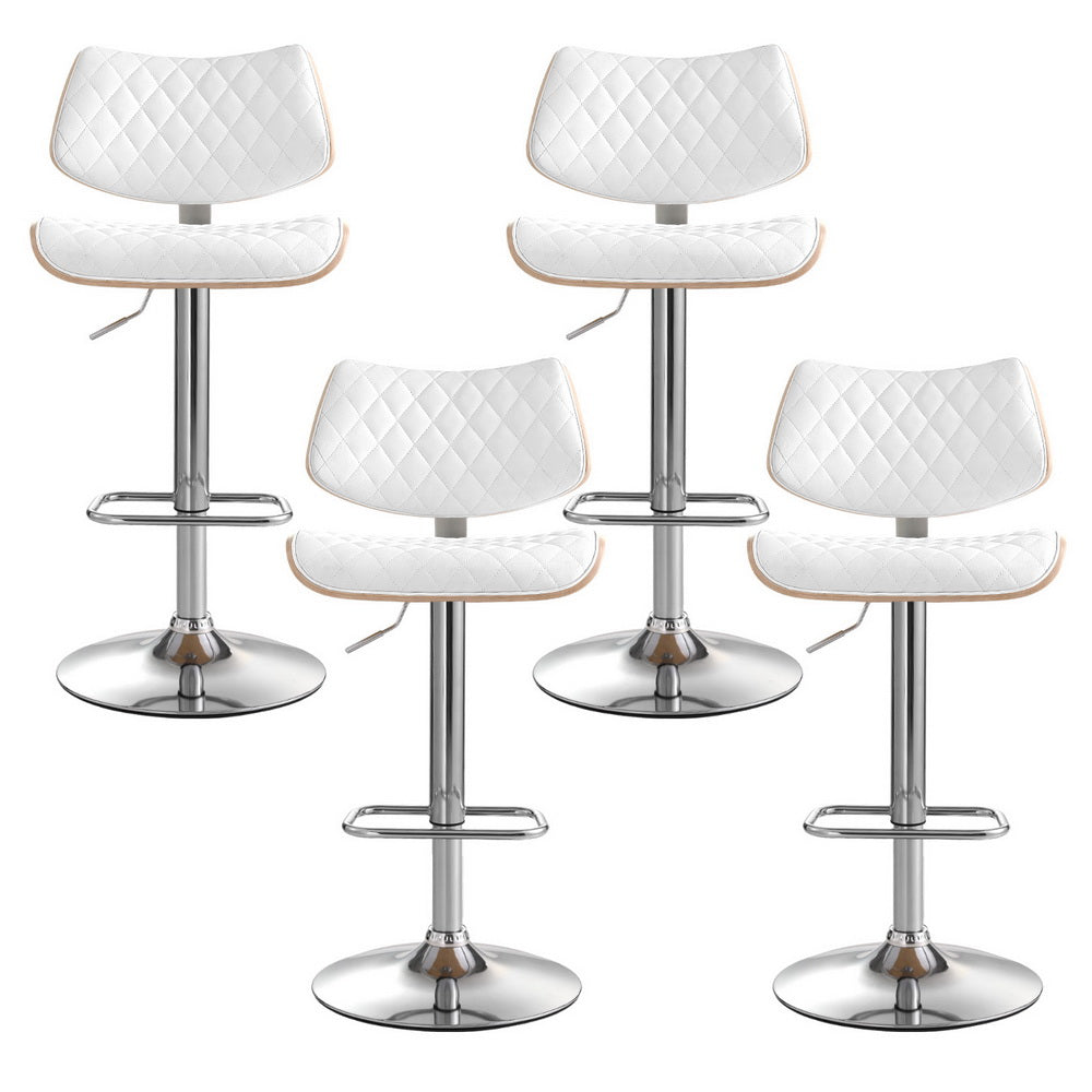 Emery Leather Dining Chair Adjustable (Set of 4) White