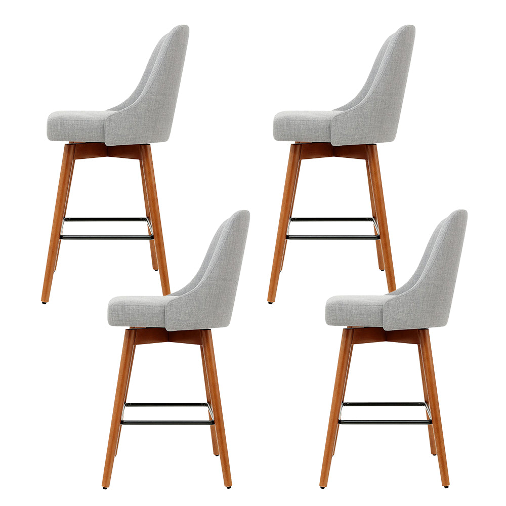 Vernon Wooden Bar Stool Swivel (Set of 4) Grey
