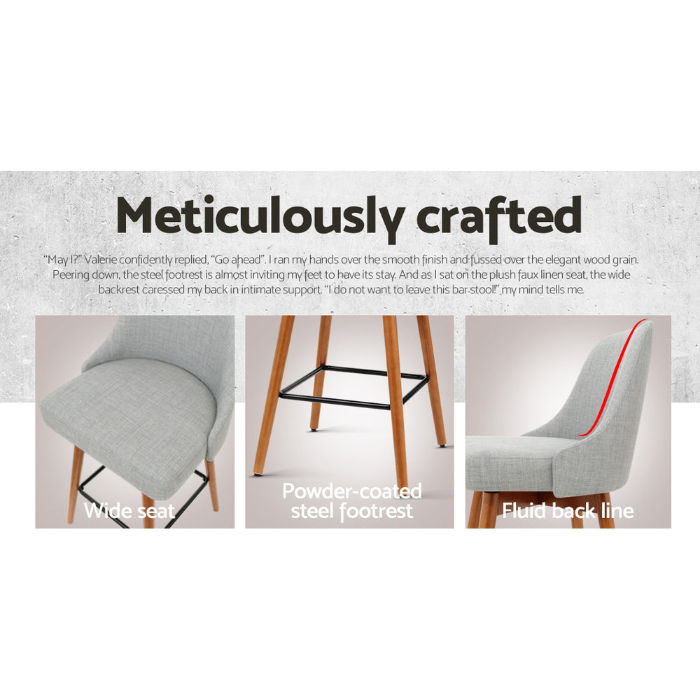 Vernon Wooden Bar Stool Swivel (Set of 4) Grey