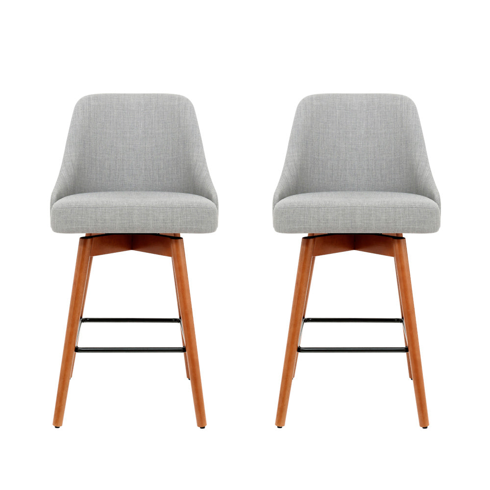 Zac Fabric Bar Stool Padded (Set of 2) Grey