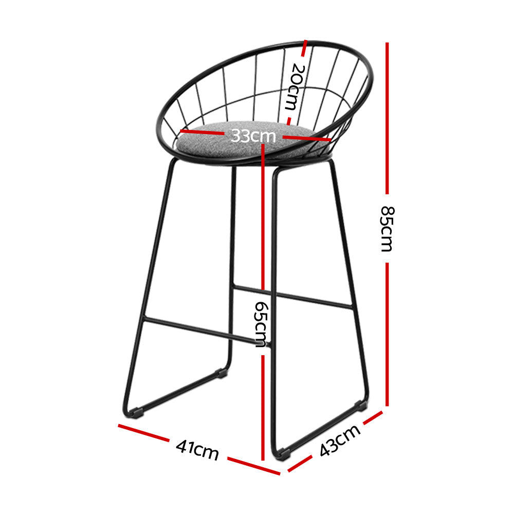 Flynn Metal Bar Stool Padded (Set of 2)