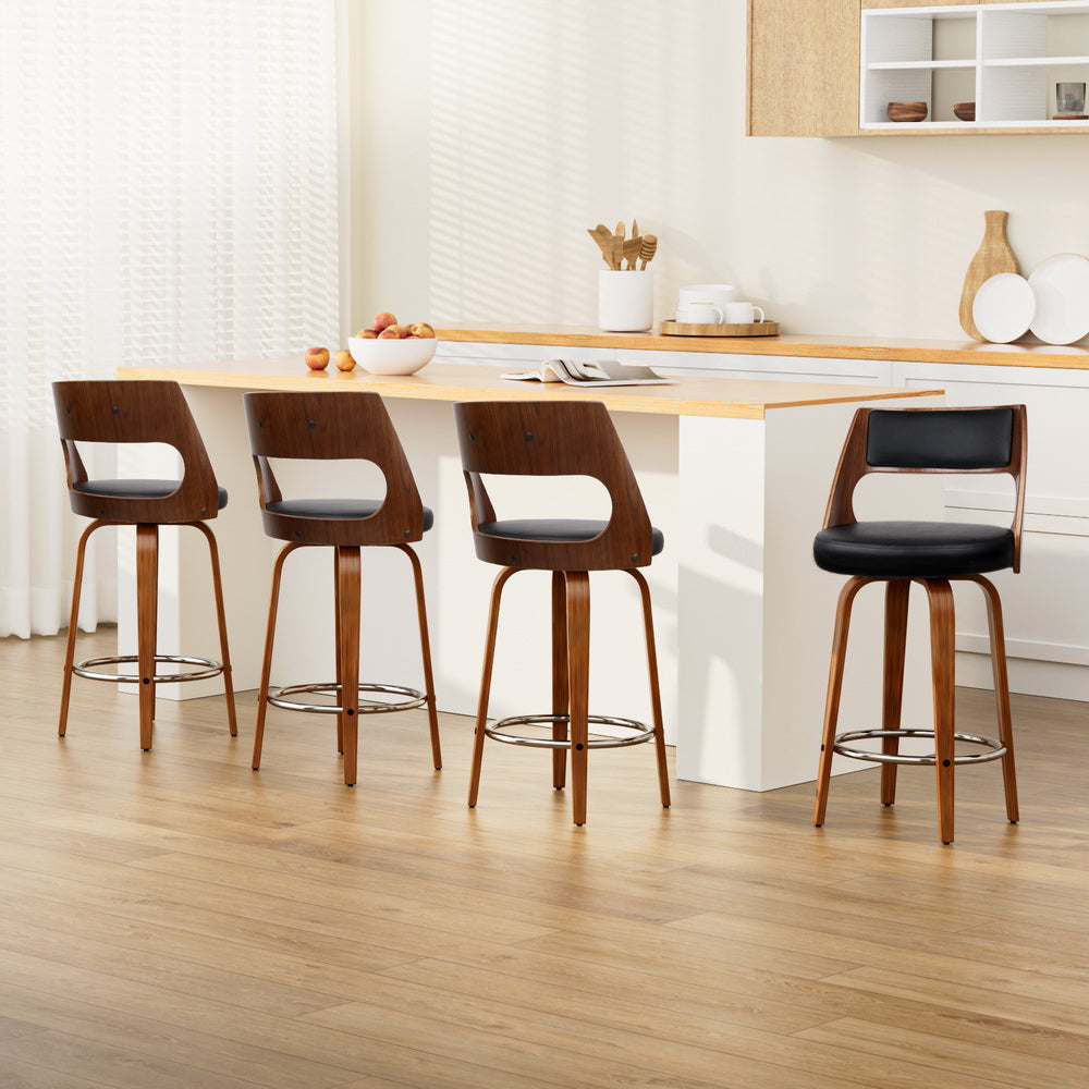 Ace Leather Bar Stool Swivel (Set of 4) 65cm