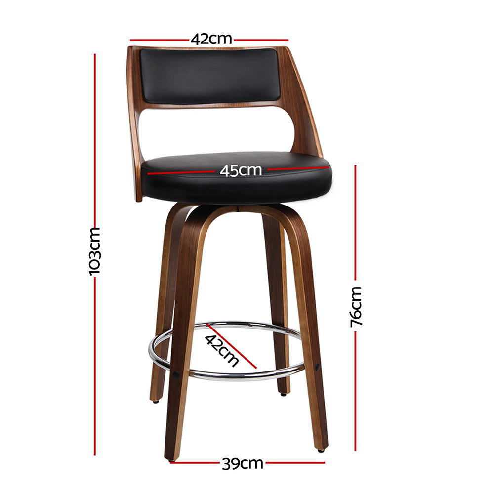 Murray Leather Bar Stool Swivel (Set of 2) 76cm