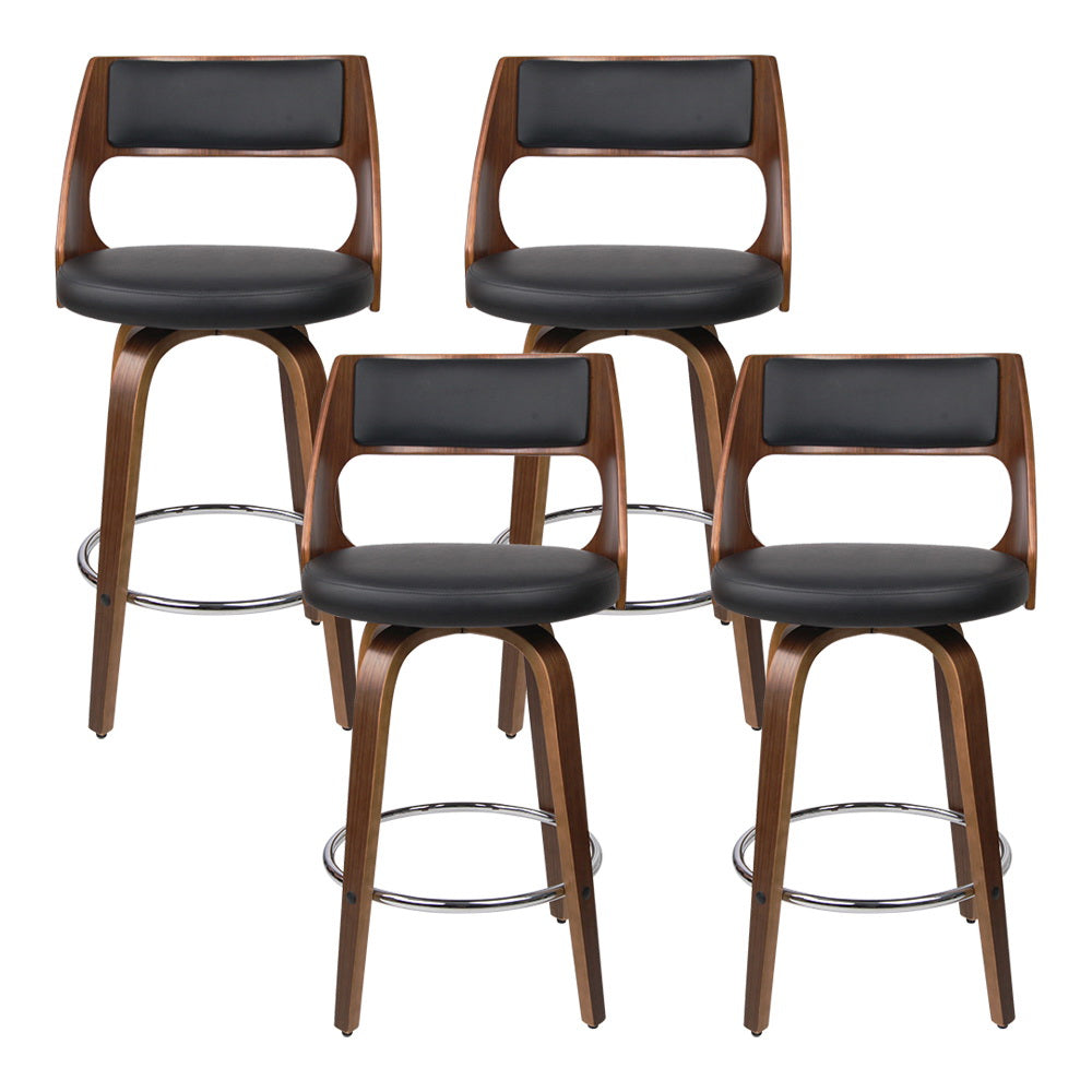 Otto Leather Bar Stool Swivel (Set of 4) 76cm