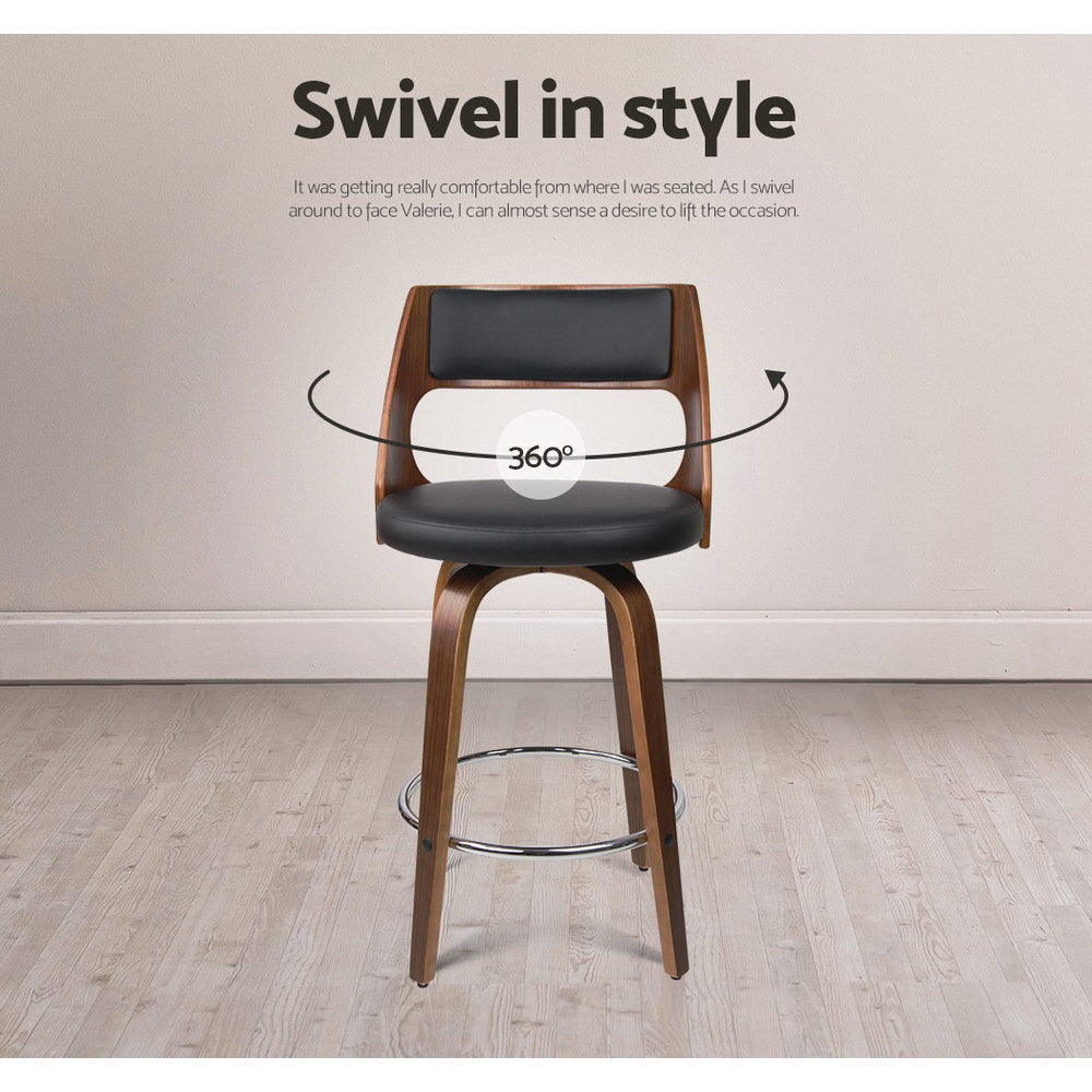 Otto Leather Bar Stool Swivel (Set of 4) 76cm