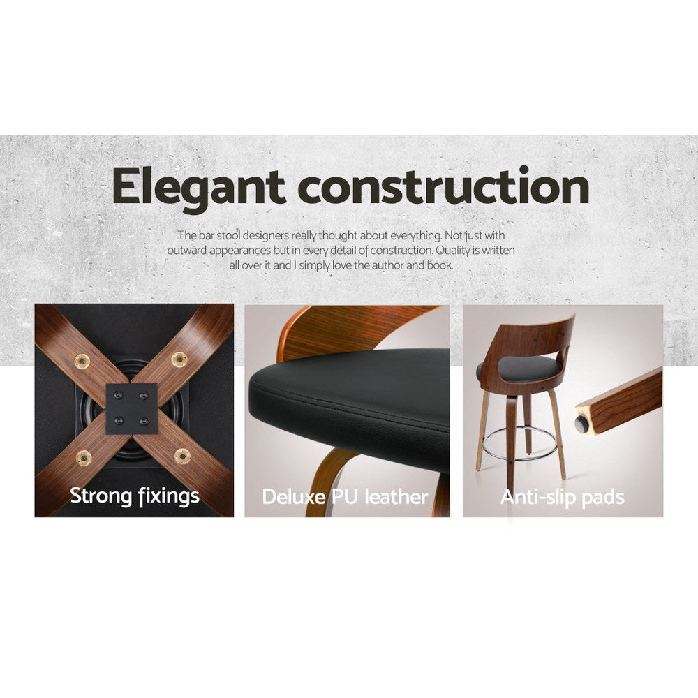 Otto Leather Bar Stool Swivel (Set of 4) 76cm