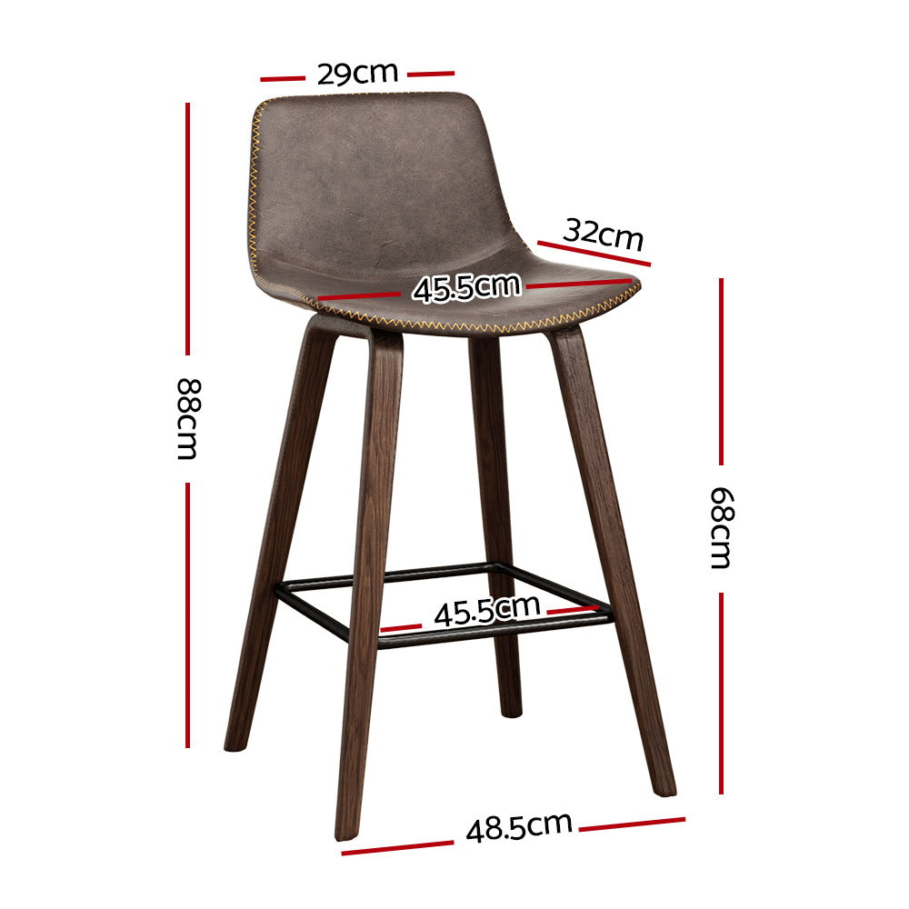 Monty Leather Counter Stool (Set of 2)