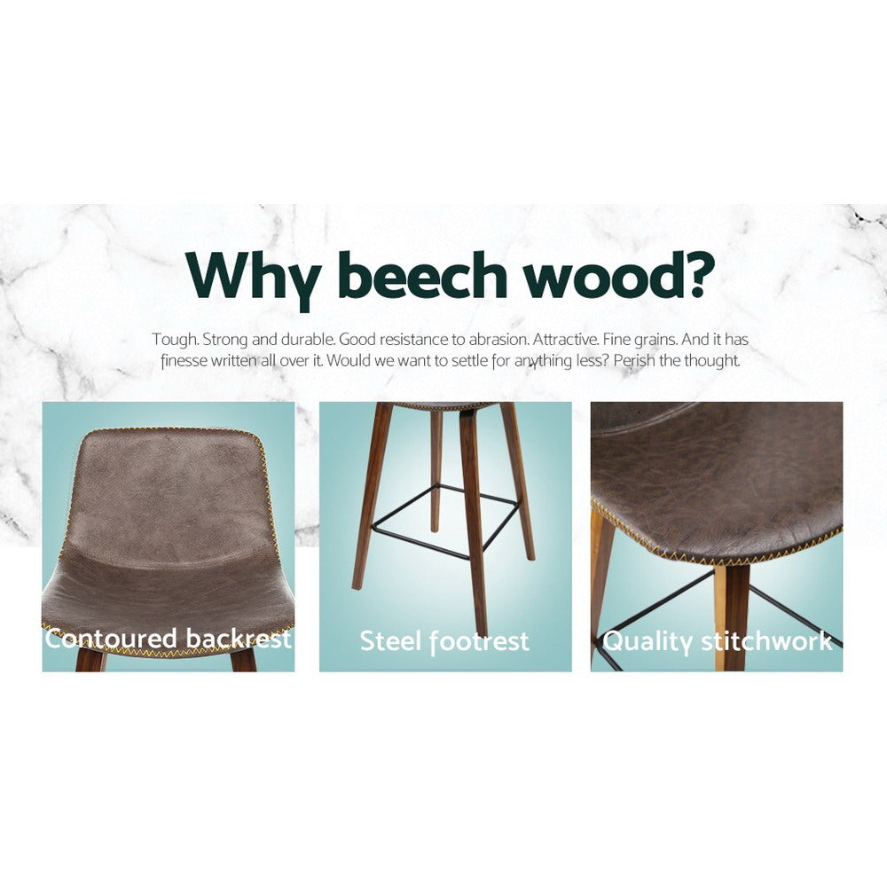 Monty Leather Counter Stool (Set of 2)