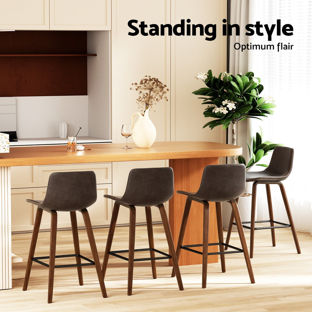 Kendall Leather Bar Stool (Set of 4)