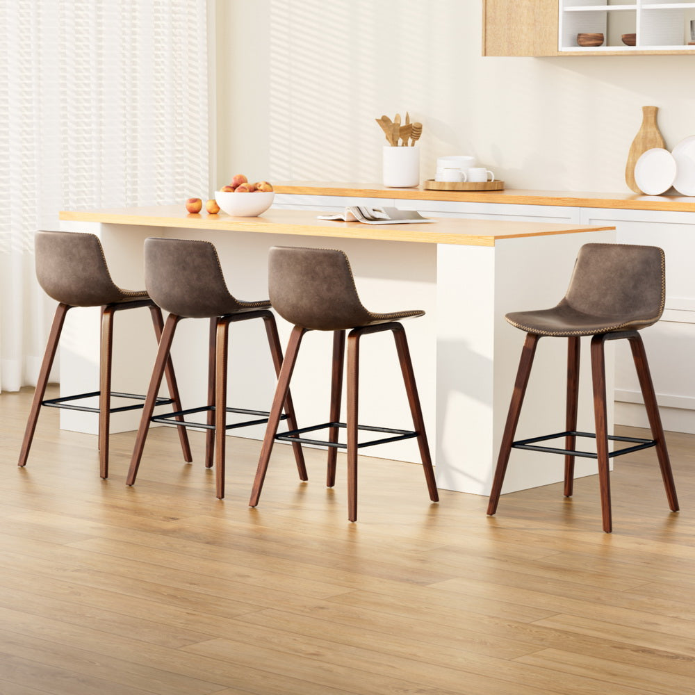 Kendall Leather Bar Stool (Set of 4)