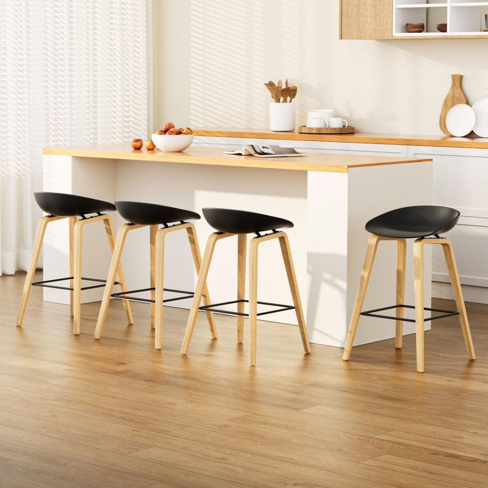 Yarra Wooden Counter Stool (Set of 4) Black
