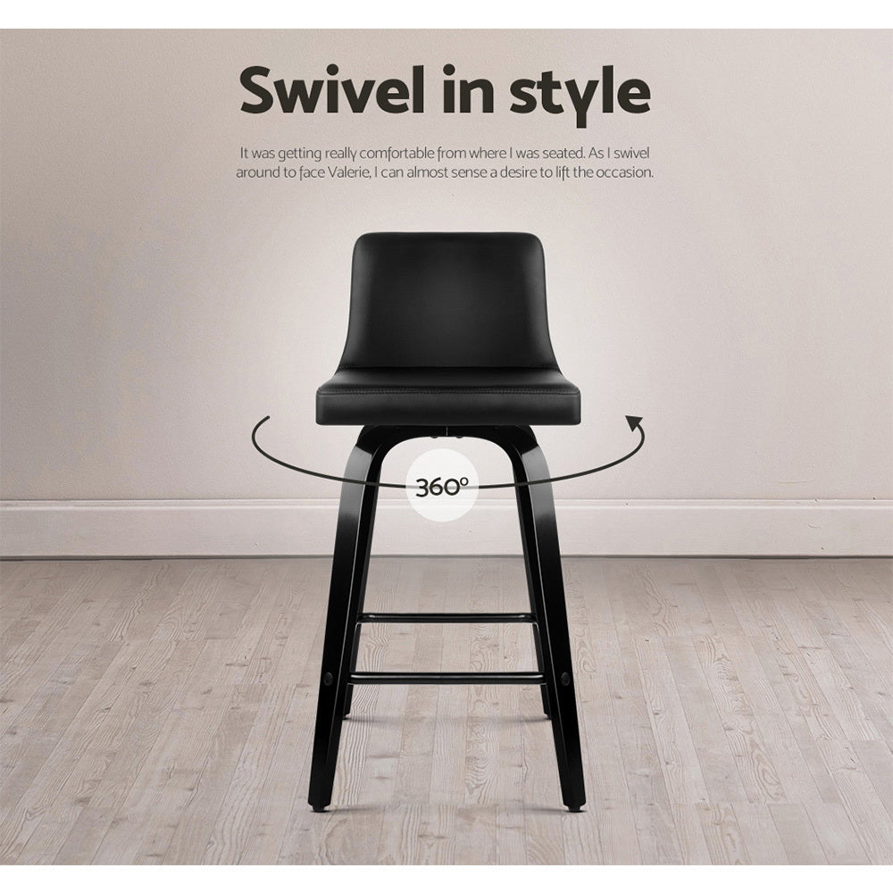 Lutz Leather Bar Stool Swivel (Set of 4)