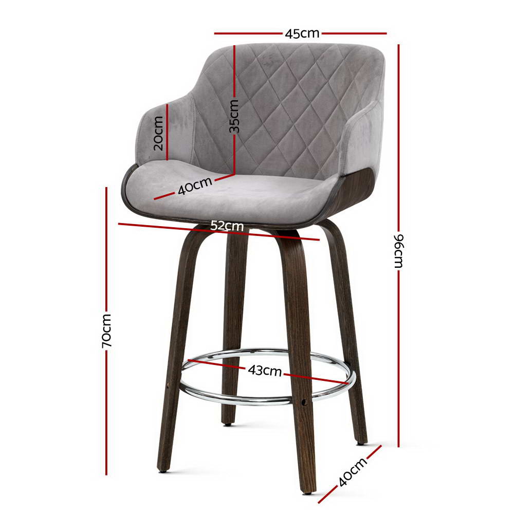 Fraser Velvet Bar Stool Swivel Padded