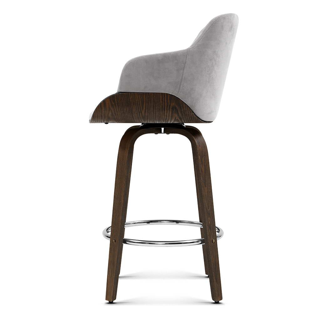 Fraser Velvet Bar Stool Swivel Padded