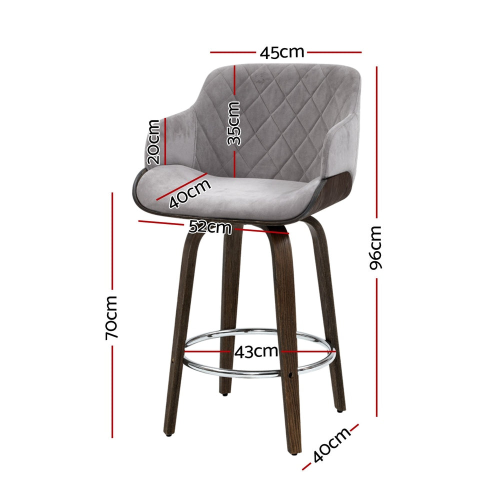 Dexter Velvet Bar Stool Swivel Padded (Set of 4)