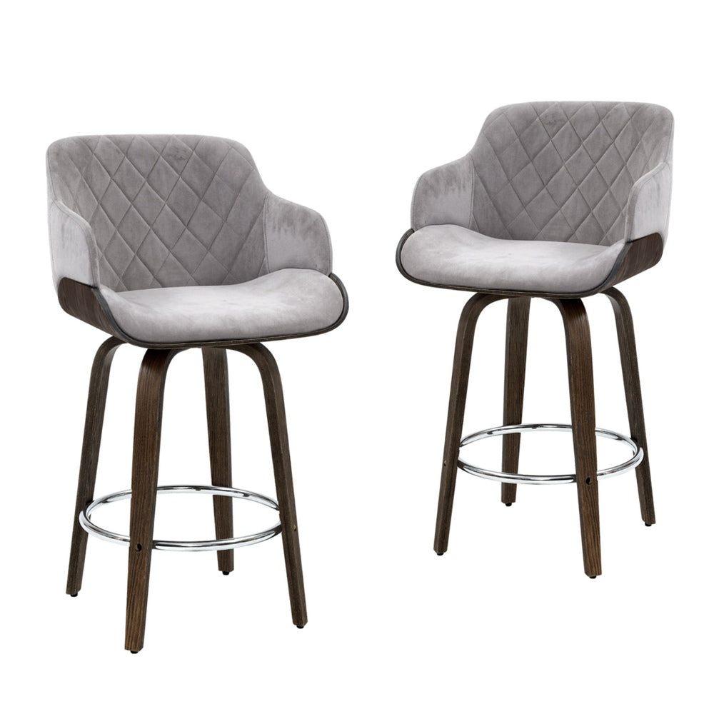 Dexter Velvet Bar Stool Swivel Padded (Set of 4)