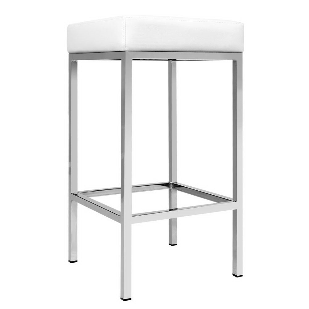Vale Leather Bar Stool Padded (Set of 2) White