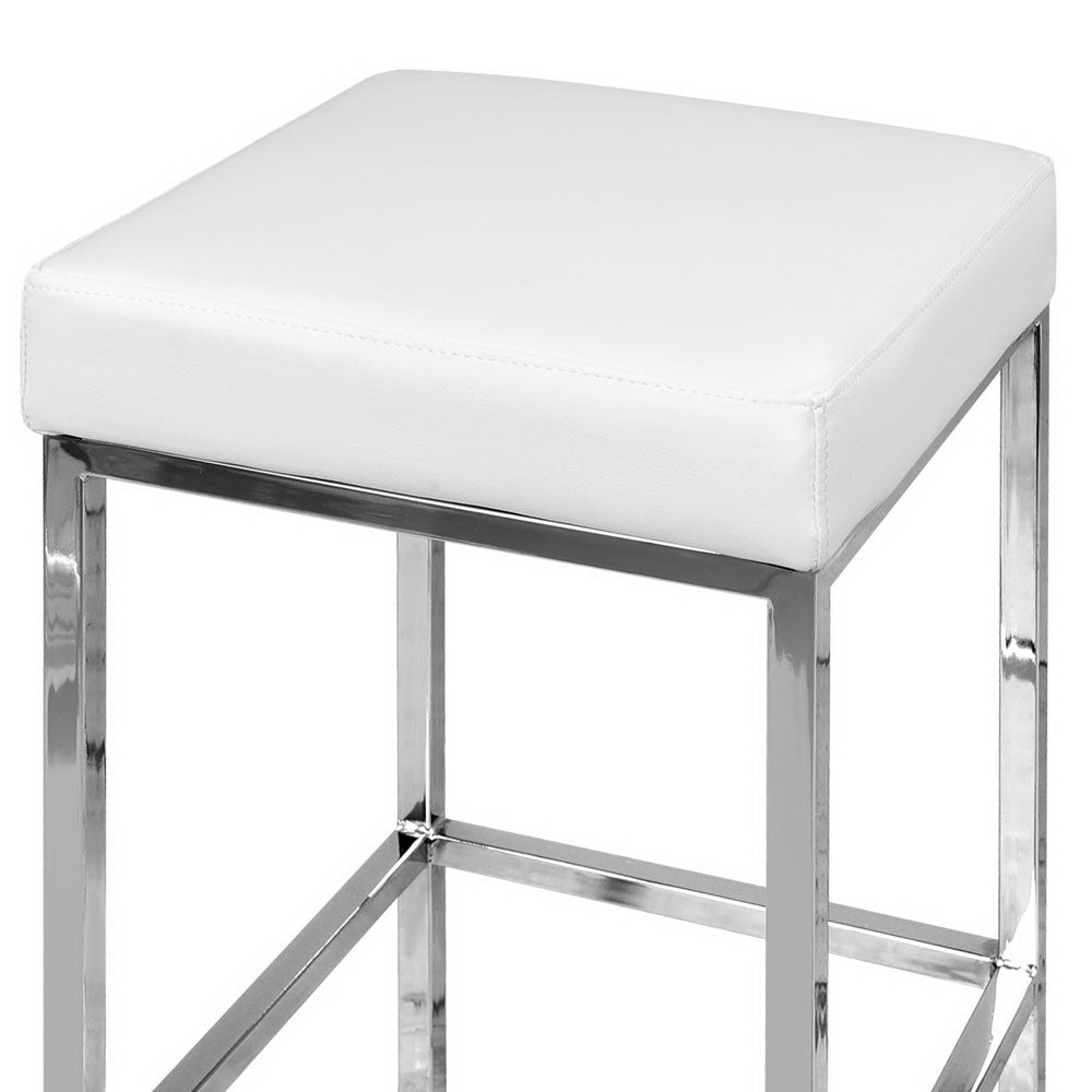 Vale Leather Bar Stool Padded (Set of 2) White