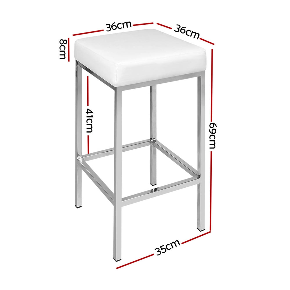 Pike Leather Bar Stool Padded (Set of 4) White