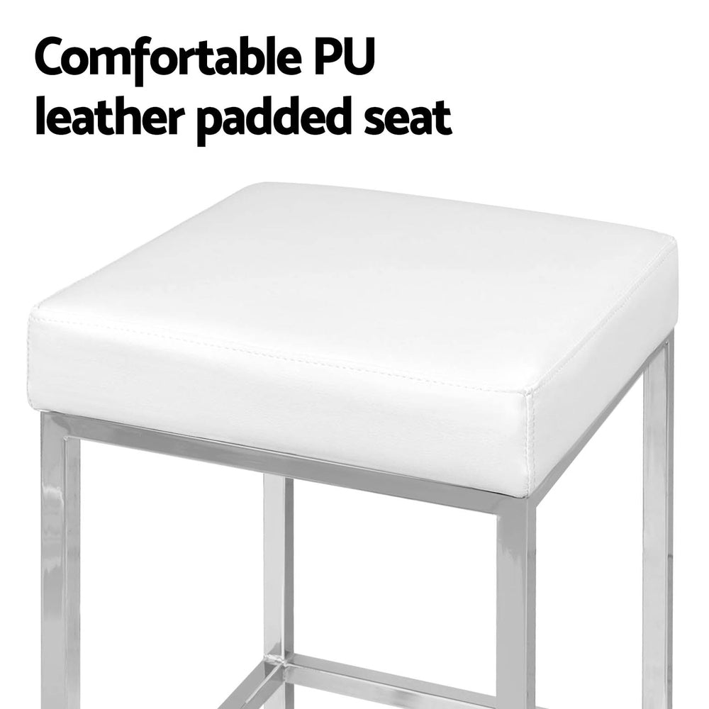 Pike Leather Bar Stool Padded (Set of 4) White