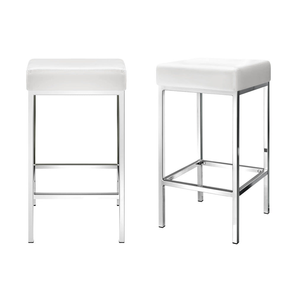 Pike Leather Bar Stool Padded (Set of 4) White