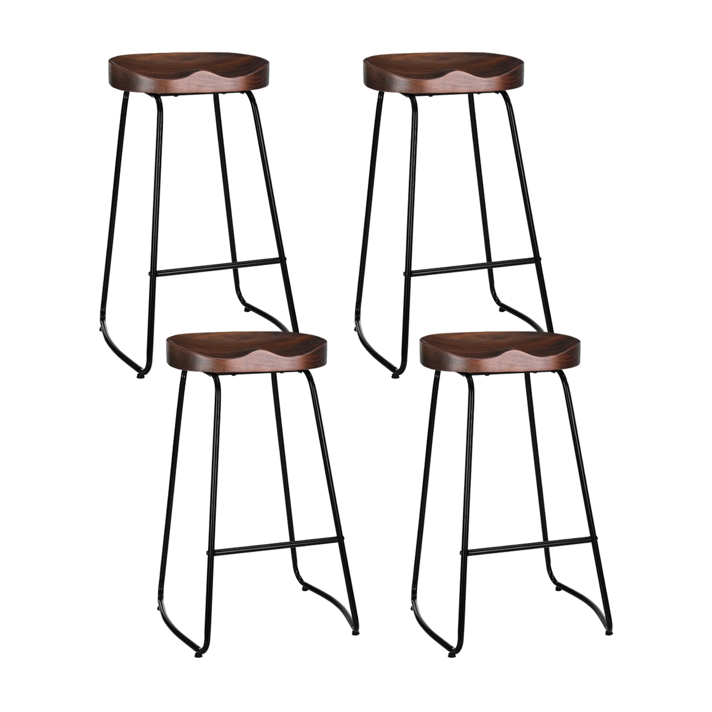 Vesper Bar Stool Tractor Seat (Set of 4) Black 75cm