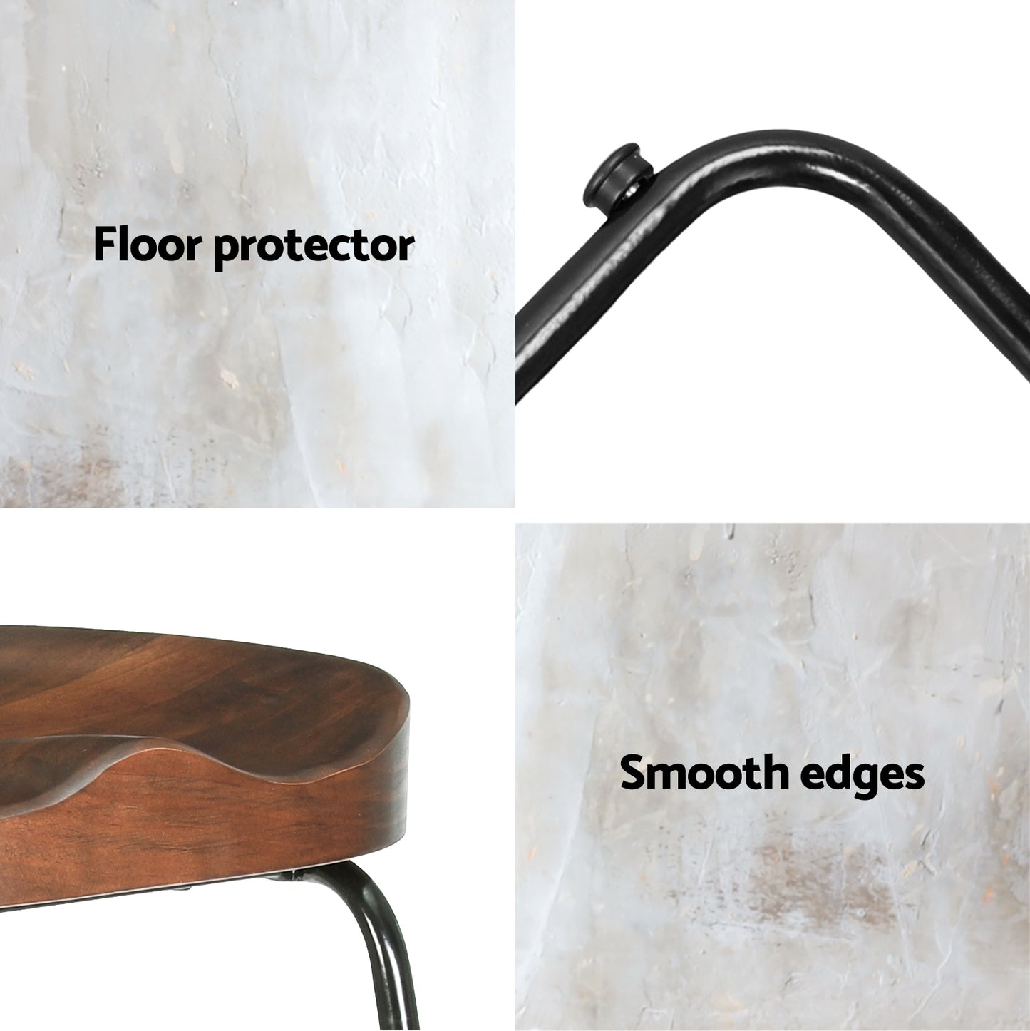 Vesper Bar Stool Tractor Seat (Set of 4) Black 75cm