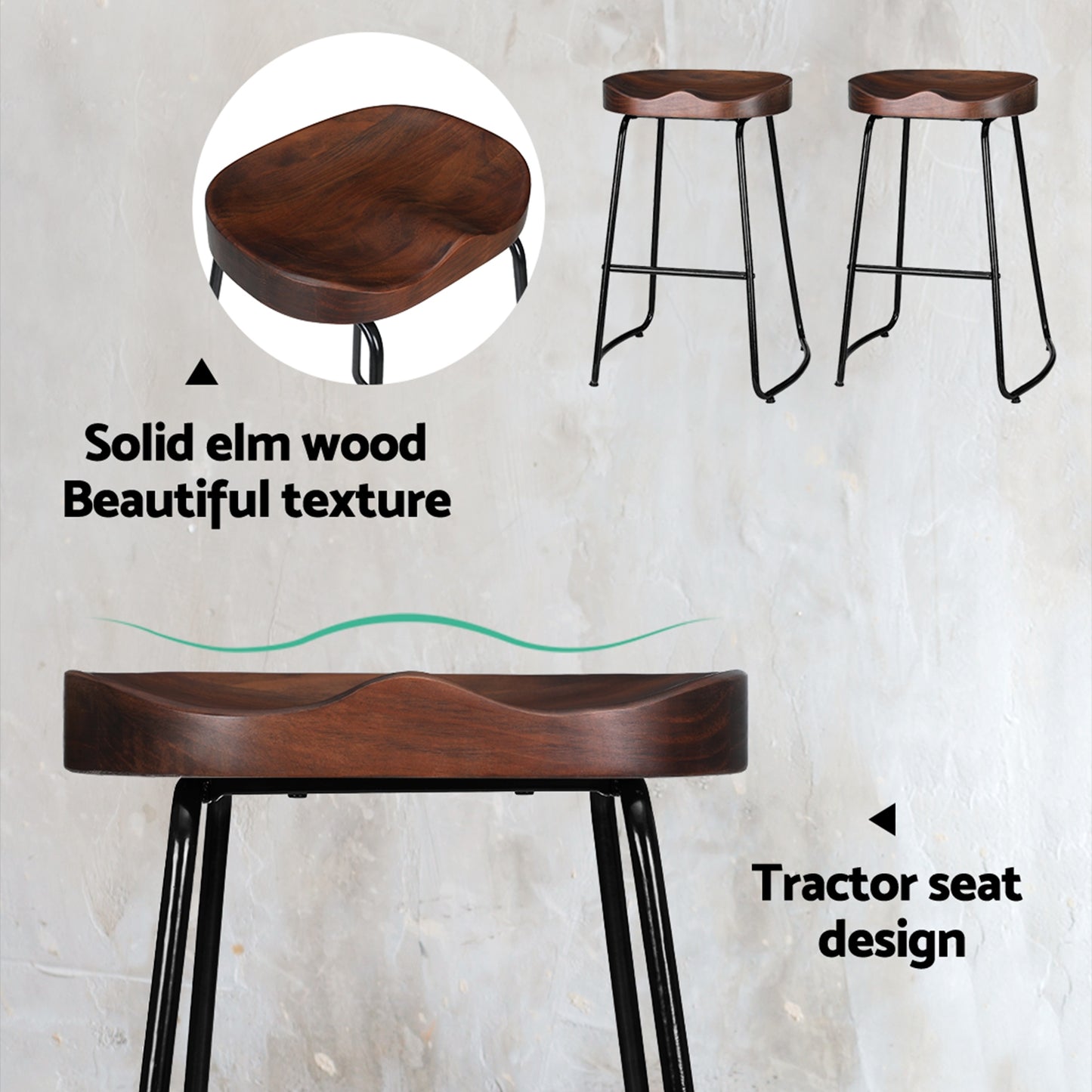 Floyd Bar Stool Tractor Seat (Set of 4) 65cm