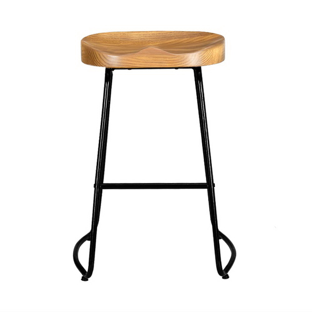 Ulrich Wooden Bar Stool Tractor Seat (Set of 4) 65cm