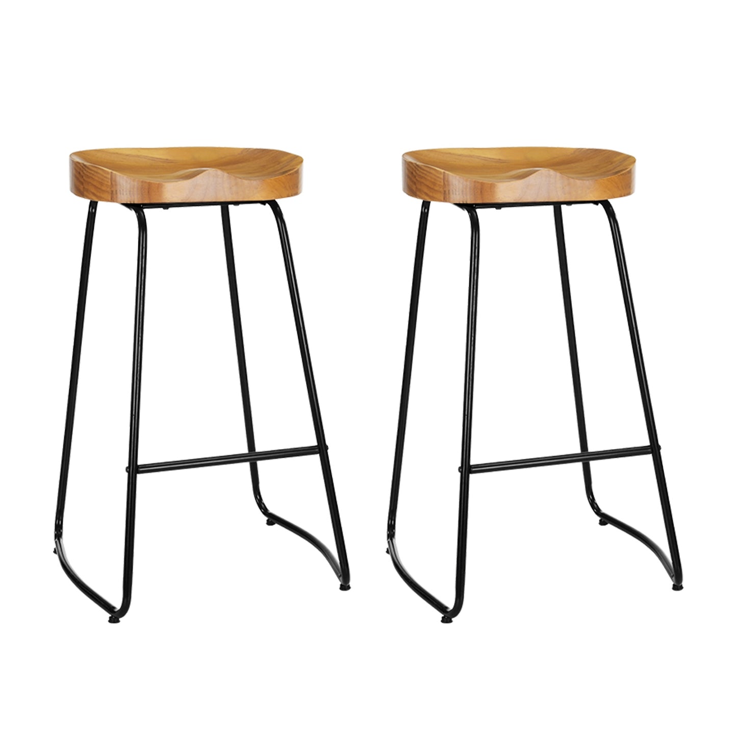 Olaf Wooden Bar Stool Tractor Seat (Set of 2) 75cm