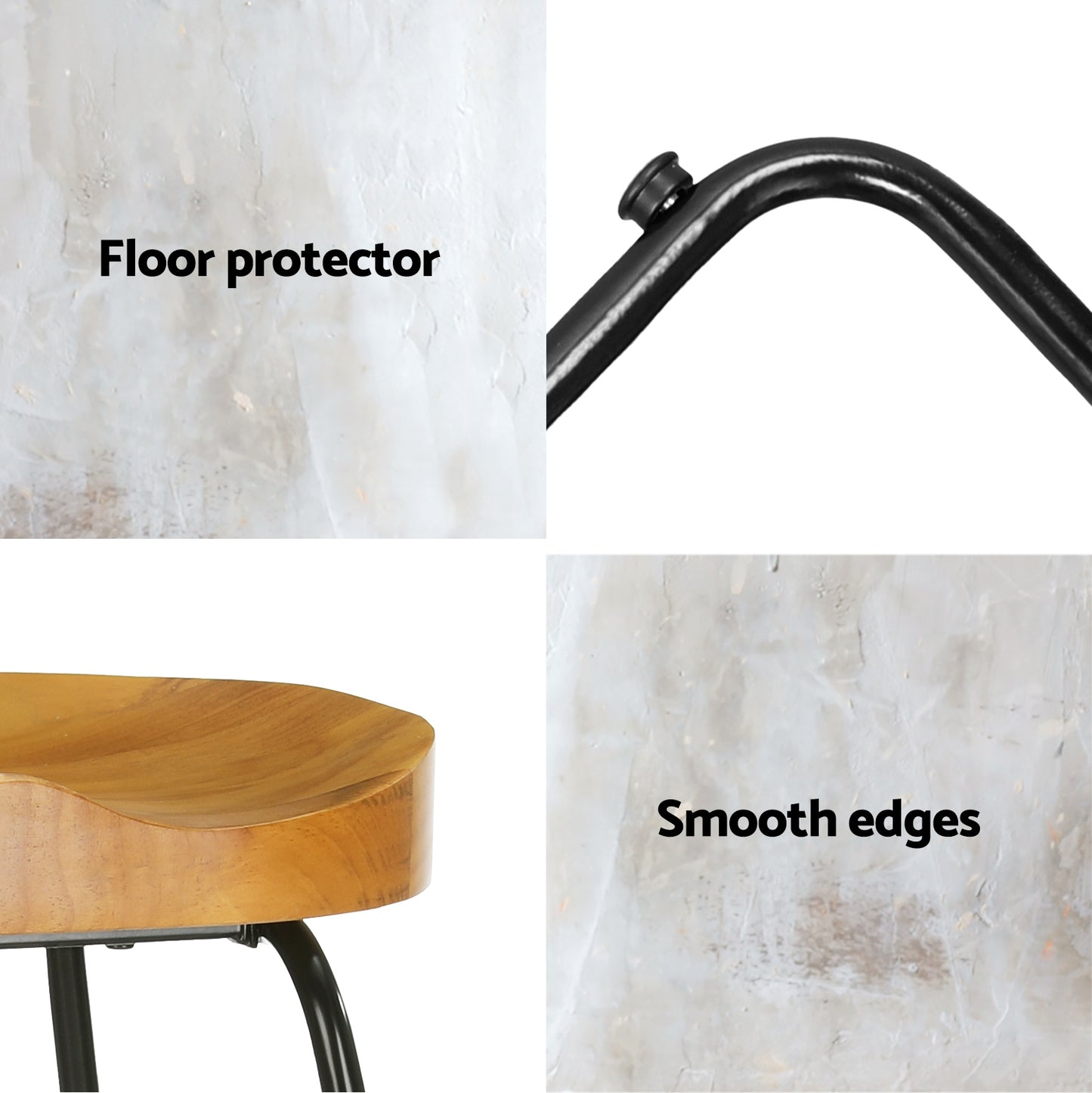 Hayden Wooden Bar Stool Tractor Seat (Set of 4) 75cm