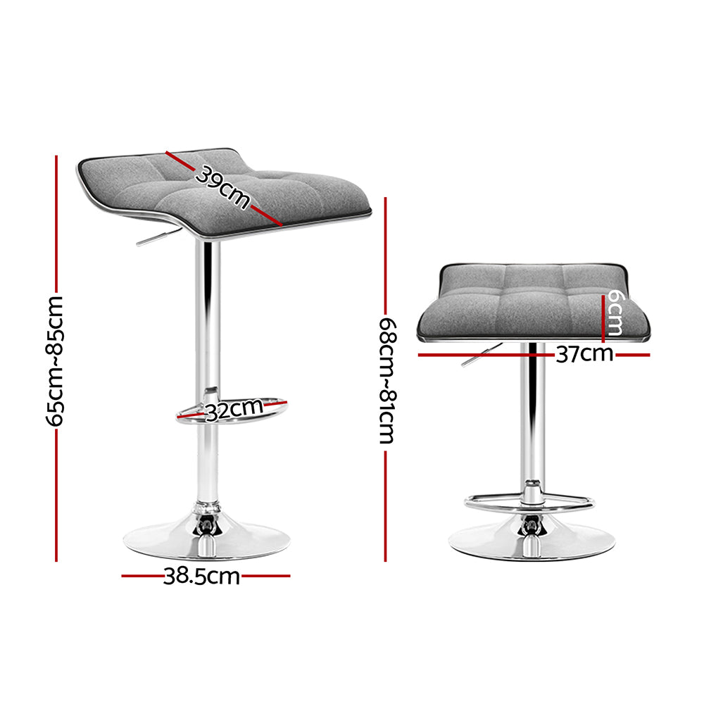 Vaughn Fabric Bar Stool Adjustable Padded (Set of 2)