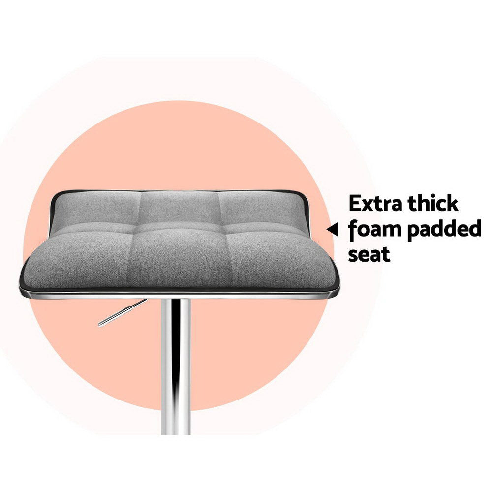 Vaughn Fabric Bar Stool Adjustable Padded (Set of 2)