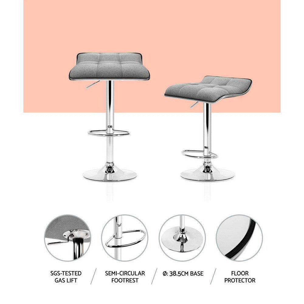 Vaughn Fabric Bar Stool Adjustable Padded (Set of 2)