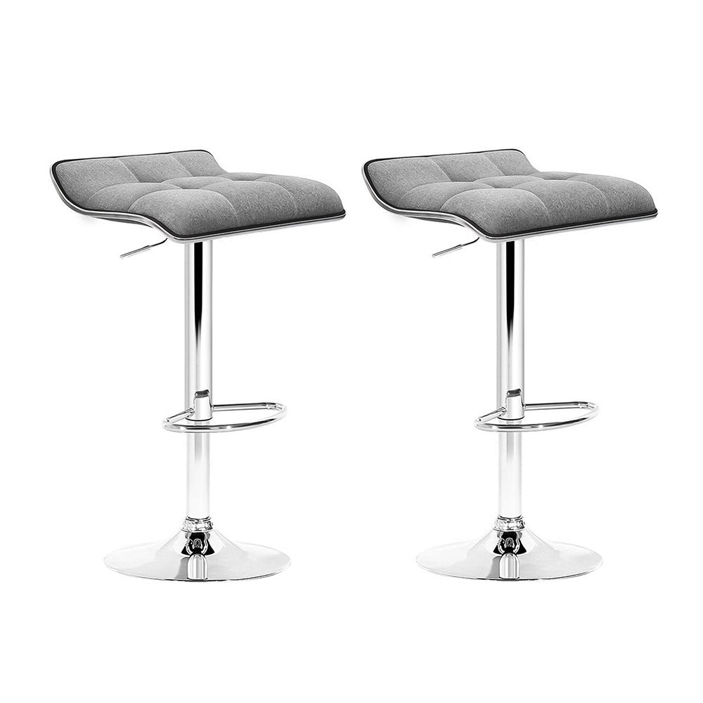 Vaughn Fabric Bar Stool Adjustable Padded (Set of 2)