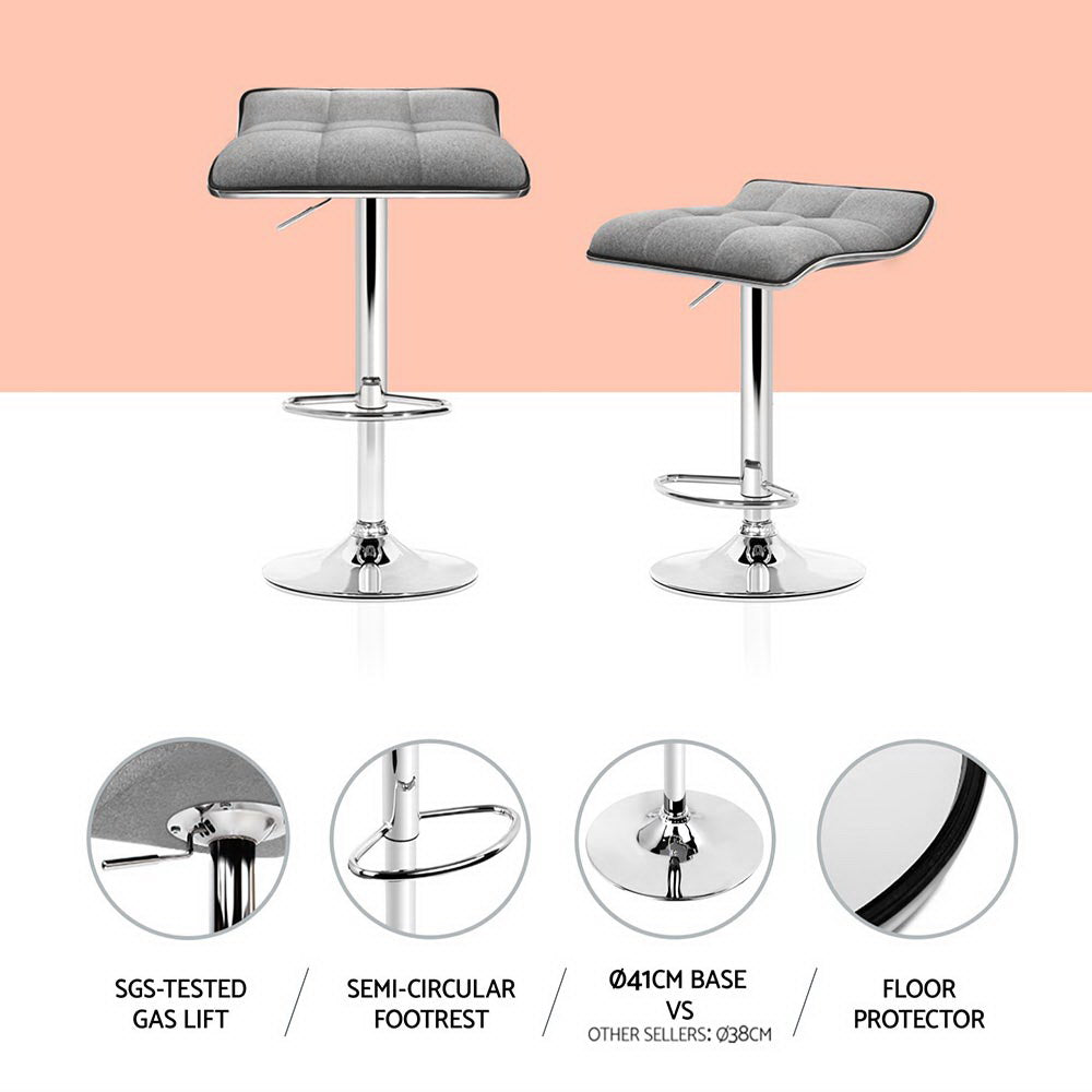 Thor Fabric Bar Stool Adjustable Padded (Set of 4)