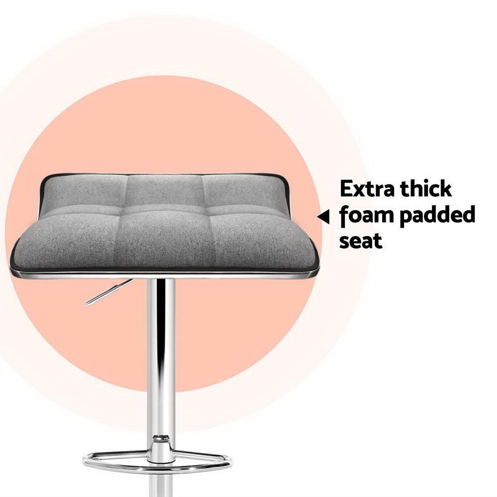 Thor Fabric Bar Stool Adjustable Padded (Set of 4)