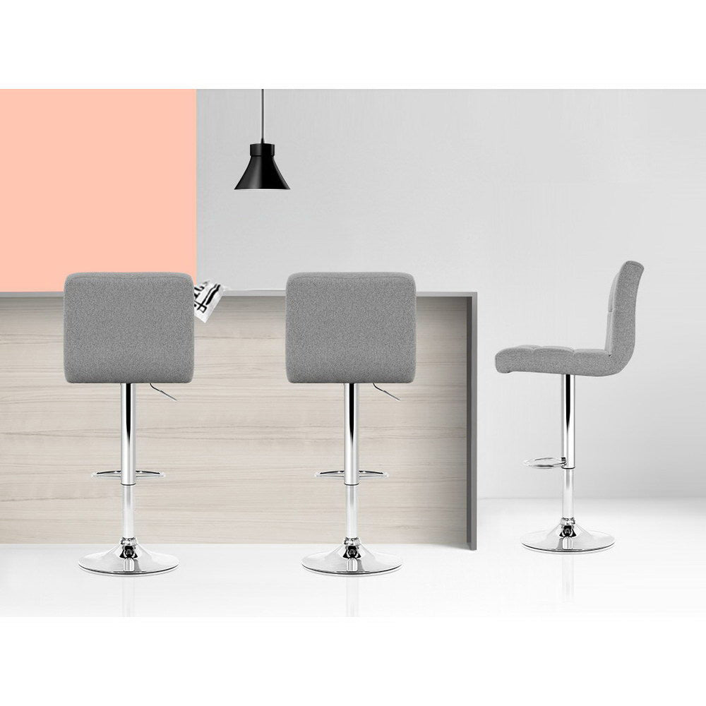 Dale Fabric Counter Stool Adjustable (Set of 2) Grey