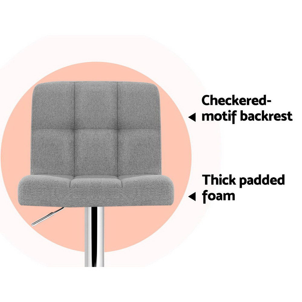 Dale Fabric Counter Stool Adjustable (Set of 2) Grey