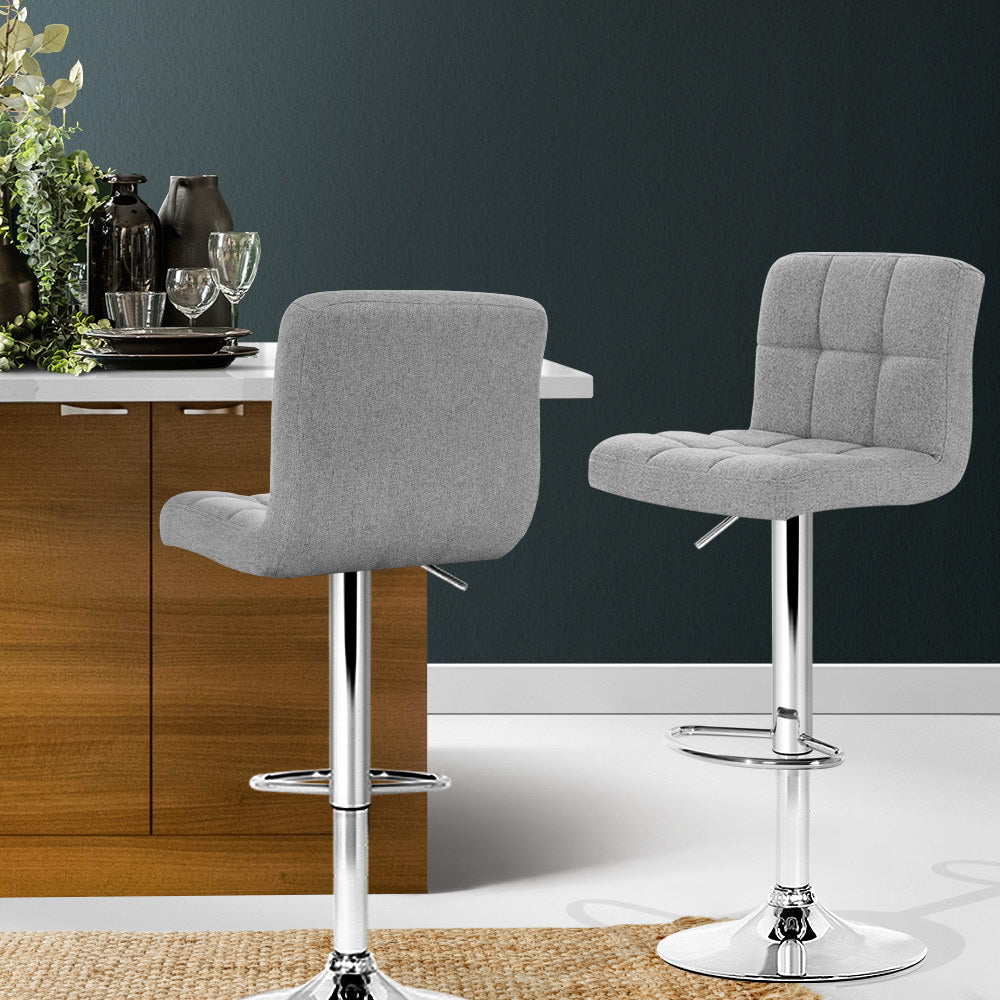 Dale Fabric Counter Stool Adjustable (Set of 2) Grey