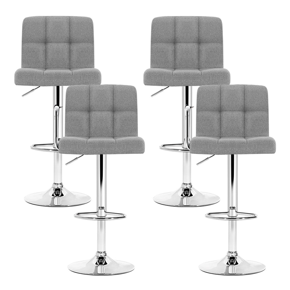 Sage Fabric Bar Stool Adjustable (Set of 4) Grey