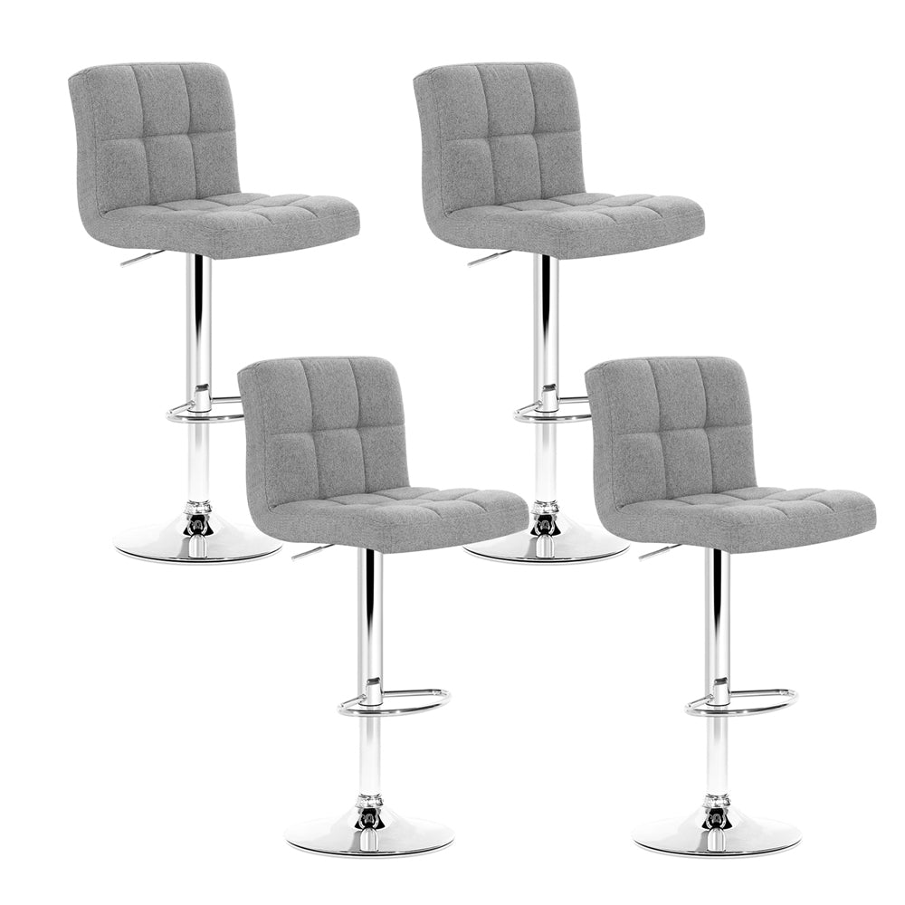 Sage Fabric Bar Stool Adjustable (Set of 4) Grey