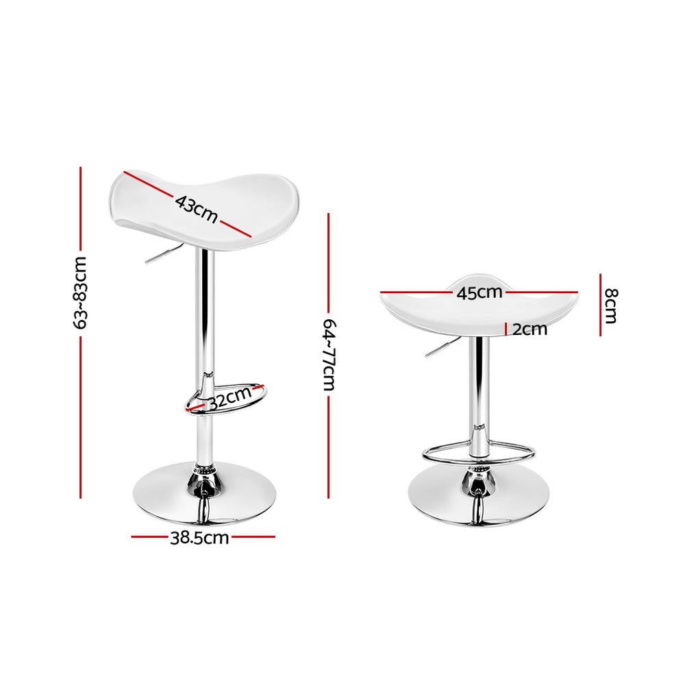 Paxton Leather Bar Stool Adjustable (Set of 2) White