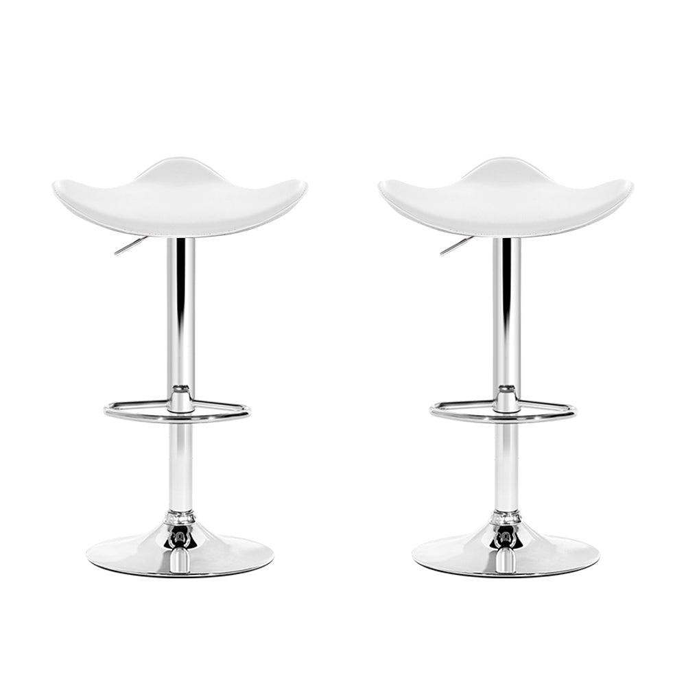Paxton Leather Bar Stool Adjustable (Set of 2) White