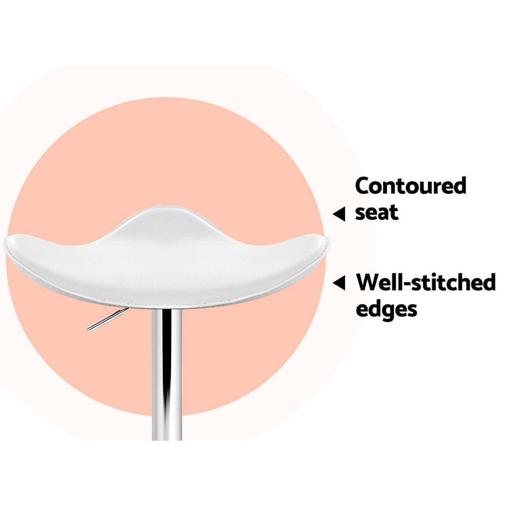 Paxton Leather Bar Stool Adjustable (Set of 2) White