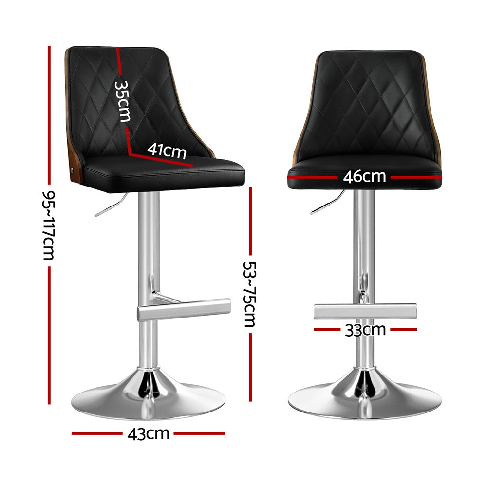 Zeke Leather Counter Stool Swivel Adjustable Black