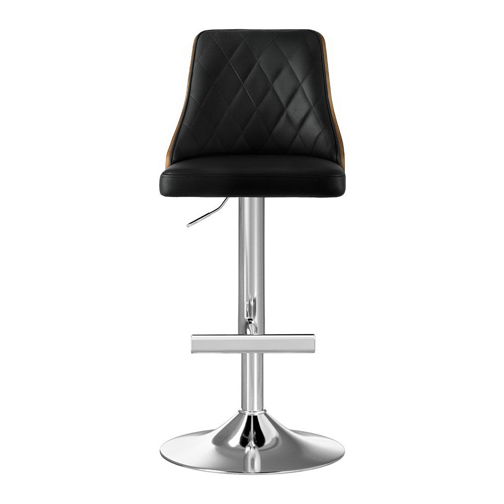 Willow Leather Counter Stool Swivel Adjustable (Set of 2) Black