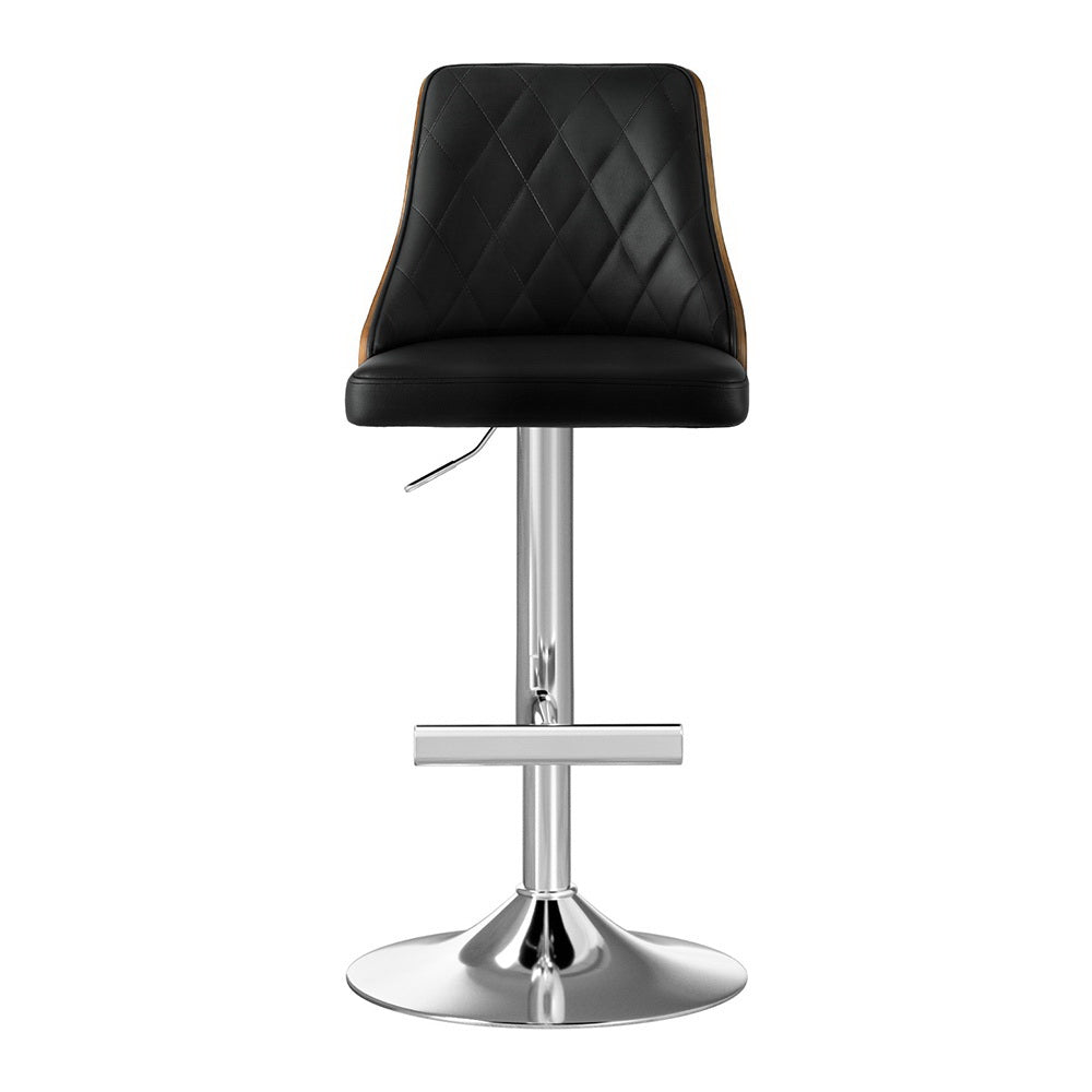 Tomas Leather Counter Stool Swivel Adjustable (Set of 4) Black